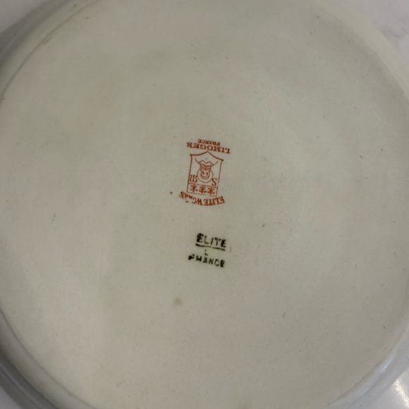 Antique Elite Works Limoges France Handled Serving Bowl – Pink Roses & Gold Gilt - Picture 5 of 5